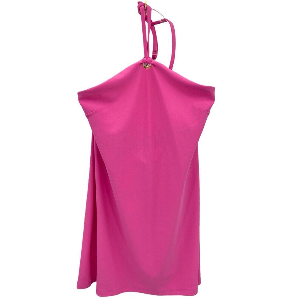 Boston Proper Womens Size Large Pink Halter Short Dress Barbiecore Clueless